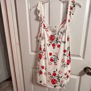 Torrid Super Soft ivory Floral lattice Ruffle Sleeve Top
